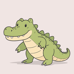 Vector illustration of a cute Crocodile for children