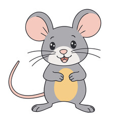 Vector illustration of a playful Mouse for preschoolers' storytime