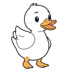 Cute Duck for toddlers' learning books vector illustration
