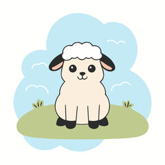 Vector illustration of a friendly Sheep for little ones' joyful exploration