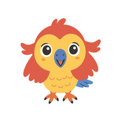 Cute vector illustration of a Parrot for toddlers story books