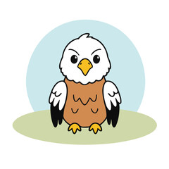 Vector illustration of a winsome Eagle for children's literature