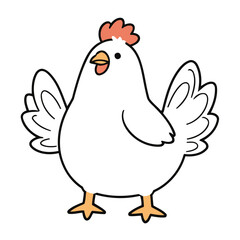 Vector illustration of a cute Hen for toddlers