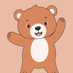 Cute Bear vector illustration of a for toddlers books