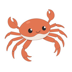 Vector illustration of a cute Crab for toddlers books