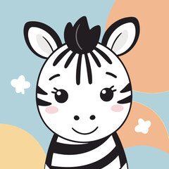 Cute Zebra for children's bedtime stories vector illustration