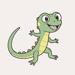 Vector illustration of a lovable Gecko for children's picture books