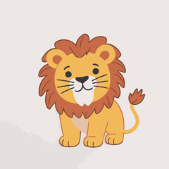 Vector illustration of a winsome Lion for children's literature