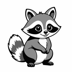 Cute Raccoon vector illustration for kids story book