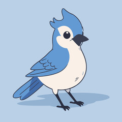 Cute BlueJay for preschoolers' storybook vector illustration