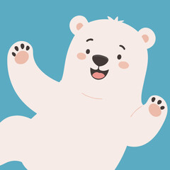 Vector illustration of a cute Polarbear for children book
