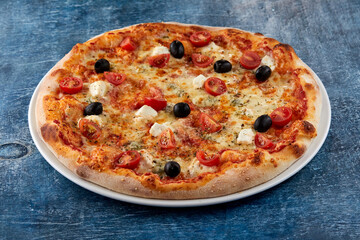 italian pizza on the white plate