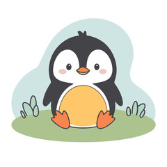 Vector illustration of a cute Penguin for children