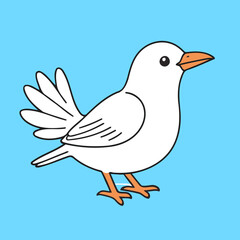 Vector illustration of a lovable Bird for children's picture books