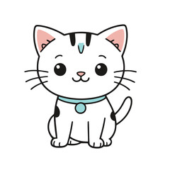 Vector illustration of a cute Kitten for children