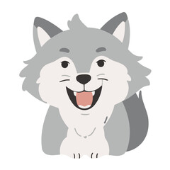 Cute Wolf vector illustration of a for toddlers books