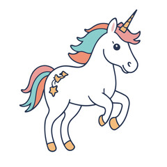 Cute Unicorn for kids' storytelling vector illustration