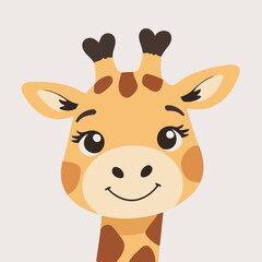 Vector illustration of a cute Giraffe for kids books
