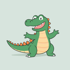 Cute Alligator for kids' storytelling vector illustration