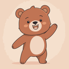 Cute Bear vector illustration for kids story book