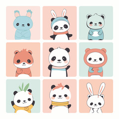 Cute Panda for children's books vector illustration