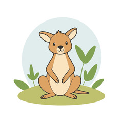 Vector illustration of a cute Kangaroo for toddlers