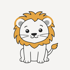 Vector illustration of a cute Lion for children story book