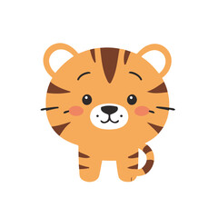 Cute vector illustration of a Tiger for kids' reading time