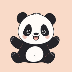 Cute vector illustration of a Panda for kids