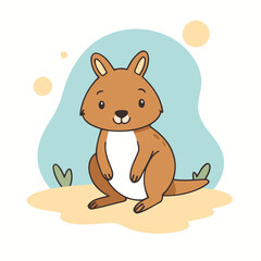 Cute Kangaroo vector illustration of a for toddlers books