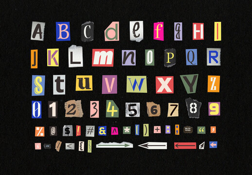 Ransom Note Letters Set V1