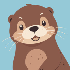 Cute Otter for children book vector illustration