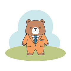 Cute vector illustration of a Bear for kids