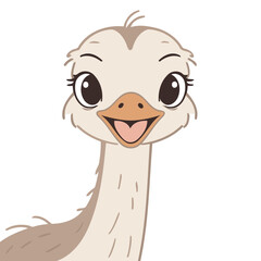 Vector illustration of a cute Ostrich for kids books