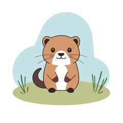 Cute Ferret vector illustration of a for toddlers books