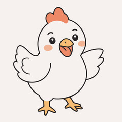 Cute vector illustration of a Chicken for toddlers story books