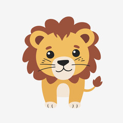 Cute vector illustration of a Lion for kids' reading time
