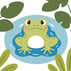 Vector illustration of a cute Frog for toddlers
