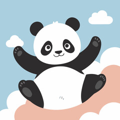 Cute Panda for toddlers' playful adventures vector illustration