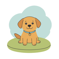 Vector illustration of a cute Dog for kids