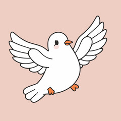 Cute Dove for children's bedtime stories vector illustration