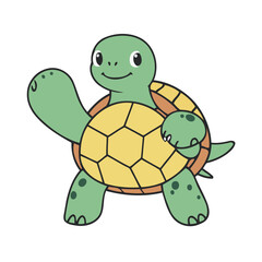 Cute vector illustration of a Turtle for toddlers' playful adventures