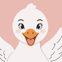 Vector illustration of a delightful Swan for early readers' enjoyment