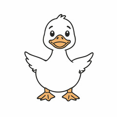Cute Duck for preschoolers' storybook vector illustration