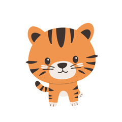 Cute vector illustration of a Tiger for children story book