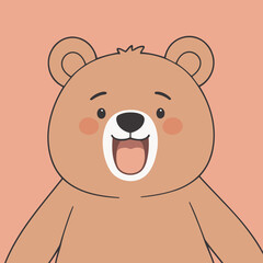 Cute Bear vector illustration of a for toddlers books