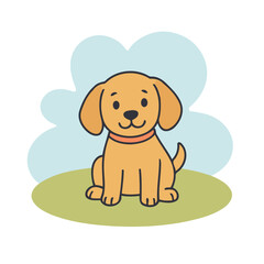 Vector illustration of a cute Dog for kids