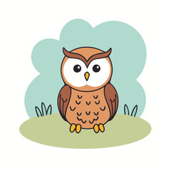 Vector illustration of a playful Owl for preschoolers' storytime