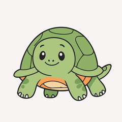 Cute Turtle vector illustration for kids story book