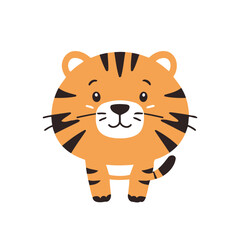 Cute Tiger for toddlers books vector illustration